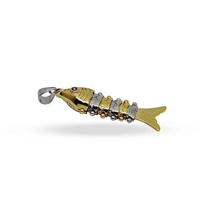 Sterling Silver Fish Pendant | Golden colour Finish Sterling Silver Fish Pendant | Golden colour Finish