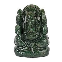 Ganesha Idol Crystal Stone Green Aventurine Ganesh  Lord God Ganpati Statue for Car Dashboard, Pooja, Home Decor, Gift and Showpiece