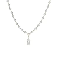 Silver Tied Spatik Mala with Murugan Pendent/Dollar