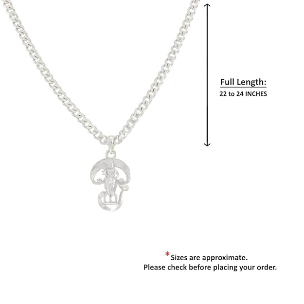 Sterling Silver Chain With God Kartikeya Subrahmanya Pendant