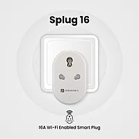 Portronics Splug 16 – 16A WiFi Smart Plug, compatible with Alexa & Google Assistant. Control devices remotely, set schedules, and monitor energy usage for a smarter home experience.