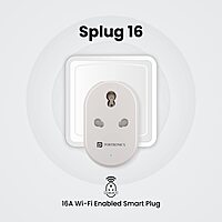 Portronics Splug 16 – 16A WiFi Smart Plug, compatible with Alexa & Google Assistant. Control devices remotely, set schedules, and monitor energy usage for a smarter home experience.