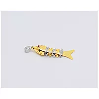 Sterling Silver Fish Pendant | Golden colour Finish