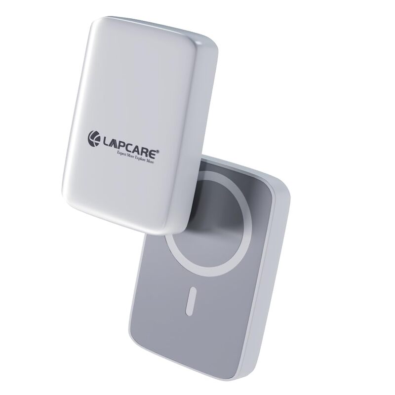 Lapcare Trust MagSafe LPB‑456 10000 mAh power bank: 22.5 W wired + 15 W magnetic wireless charging, LED display, USB‑C dual protection.