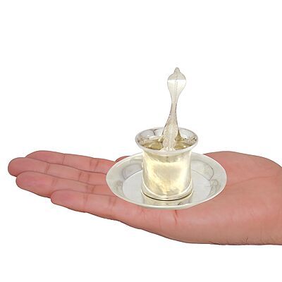 Sterling Silver Pancha Pathira with Plate Utharani Spoon with Thali panchapatra Panchamrutha Set