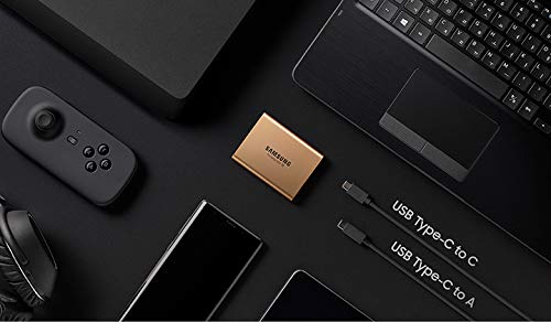 Open Box Samsung Up to 540MB/s USB 3.1 Gen 2 (10Gbps, Type-C) External Solid State Drive (Portable SSD) Metallic Red, T5 500GB