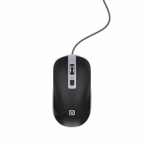 Portronics Toad 21 Wired Optical Mouse – Adjustable DPI | USB Interface | Ergonomic Design | 1.5m Cable | Black | PC & Laptop Mouse