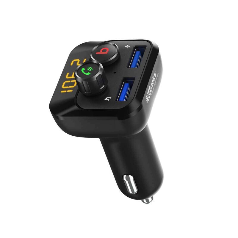 Portronics Auto One | Bluetooth Car Charger & Music Streamer | Dual USB ports, 3.4A output, hands-free calls, music streaming, compact design, compatible with all devices, easy to use.