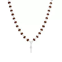 Original Rudraksha Mala in Silver with Vel Pendant Certified