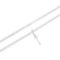 Sterling Silver (92.5%) Curb Chain with God Kartikeya Vel Pendant Lord Murugan Doller for Men