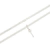 Sterling Silver (92.5%) Curb Chain with God Kartikeya Vel Pendant Lord Murugan Doller for Men