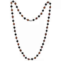 Silver Tied rudraksha-karungali mala