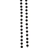 Silver Tied Wooden Beads Mala(Black)