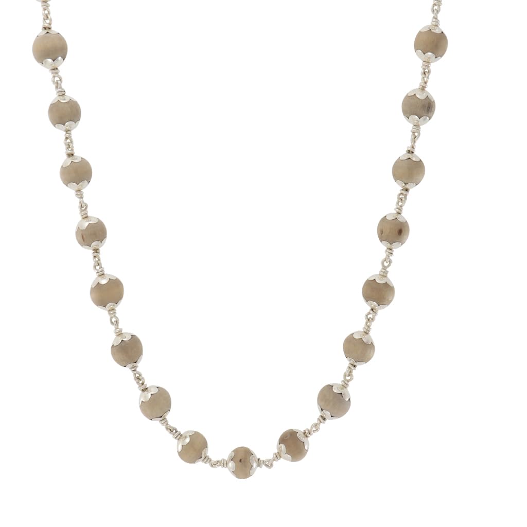 Pure Silver-Tied Tulasi Mala for Ayyappan Devotees