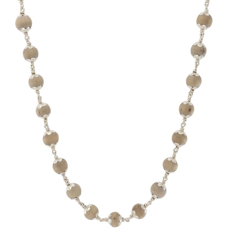 Pure Silver-Tied Tulasi Mala for Ayyappan Devotees