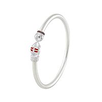 Sterling Silver Handmade Adjustable Vel Kada For Mens |Gifting for Birthday Valentines Day Wedding Anniversary Husband | Lightweight Design | Adjustable