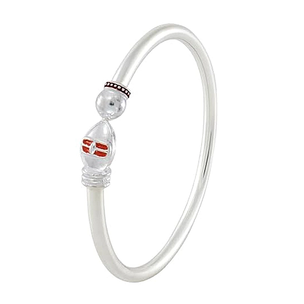 Sterling Silver Handmade Adjustable Vel Kada For Men