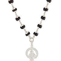 Original Karungali Mala with Silver Ayyappan Pendant – Spiritual Black Wood Mala