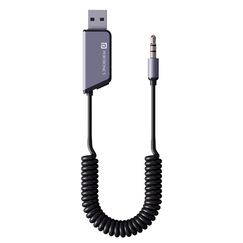 Portronics Auto 21 Bluetooth v5.3 Receiver for Car | Handsfree Calling | Black | 1 Year Warranty