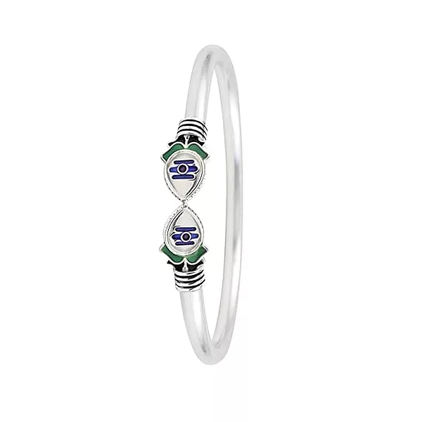 Sterling Silver Adjustable Om Murugan Vel Kada for Men & Boys