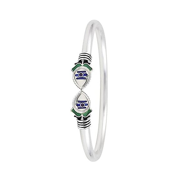 Sterling Silver Adjustable Om Murugan Vel Kada for Men & Boys