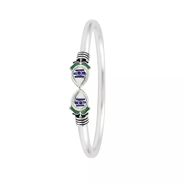Sterling Silver Adjustable Om Murugan Vel Kada for Men & Boys