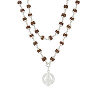 925 Silver Tied Rudraksha Mala Ruthratcham |Ayyappan Pendant Silver ,Certified