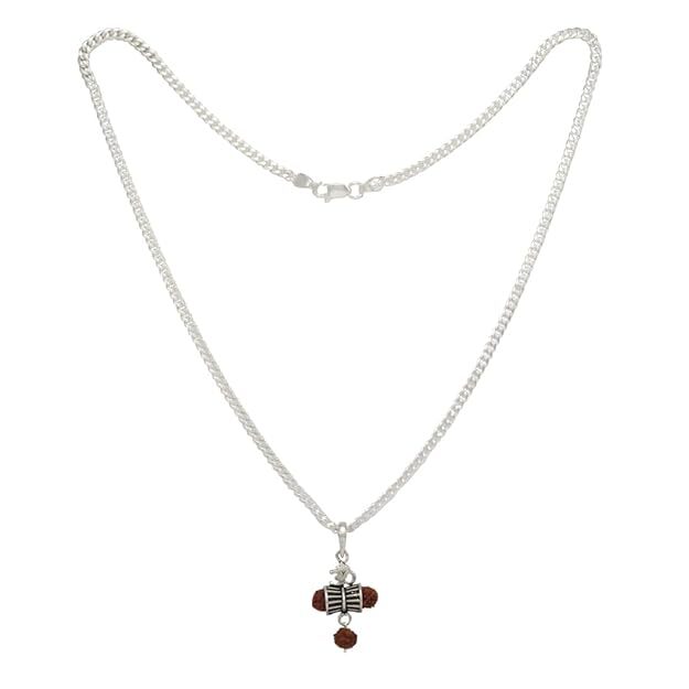 Silver Chain with Udukai Pendent