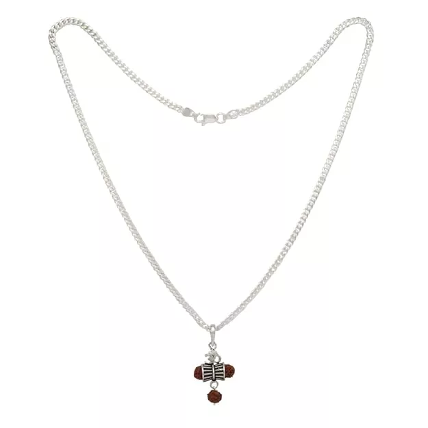 Silver Chain with Udukai Pendent