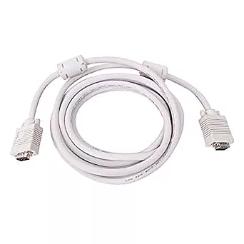 VGA Male to Male ,15-Pin Cable/Adapter for PC, Monitor, Projector, Laptop, TV, LCD/LED (White)