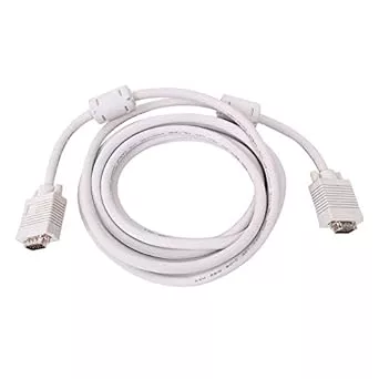 VGA Male to Male ,15-Pin Cable/Adapter for PC, Monitor, Projector, Laptop, TV, LCD/LED (White)