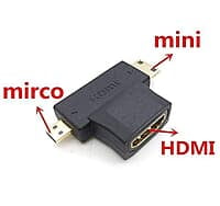 HDMI Female to Micro HDMI or Mini HDMI Male Connector (Black) HDMI Female to Micro HDMI or Mini HDMI Male Connector (Black)