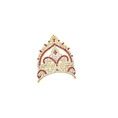God Ornament God,Goddess Red Stone Crown(or) kireedam