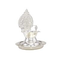 Silver Plate with Kamakshi Diya
