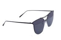 Unisex Oversized Sunglasses. Black Color Metal Frame. UV Protected Black Color Flat Lens.