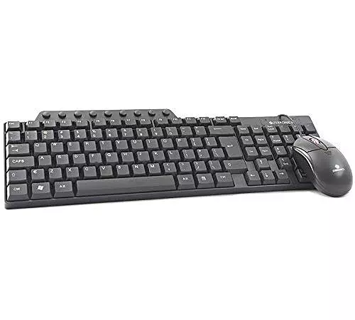 ZEBRONICS JUDWAA 555 USB Multimedia Keyboard & Mouse Combo, 114 Keys, 9 Dedicated Multimedia Keys, Ergonomic Design, High Precision Mouse, Plug & Play, Ideal for Home & Office Use.