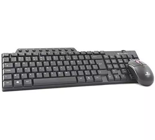 ZEBRONICS JUDWAA 555 USB Multimedia Keyboard & Mouse Combo, 114 Keys, 9 Dedicated Multimedia Keys, Ergonomic Design, High Precision Mouse, Plug & Play, Ideal for Home & Office Use.