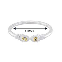 Silver Handmade Adjustable Vel Kada for Men Sterling Silver Murugan Inspired Bracelet