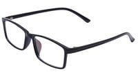 Unisex Large Rectangular Spectacle Frame. Gloss Black Color Frame. Transparent ARC Lens.