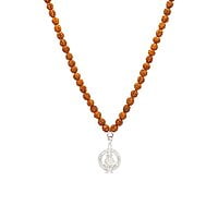 Rudraksha Mala/Chain with Sterling Silver Iyyappan Pendent/Dollar