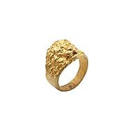 Gold Plated Metal Lion Ring, Mothiram For Men