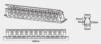 Cent Cable Manager 19" 1U, ABS Cent Cable Manager 19" 1U, ABS