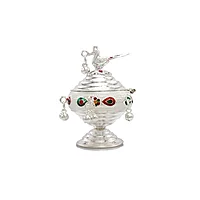 Salangai Peacock Kumkum chimizh Puja haldi Peacock kumkum ghungroos Holder