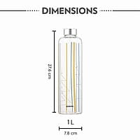 Borosil Artisan Series Sintra 1000ml Narrow Mouth Glass Bottle with Metal Lid | 100% Borosilicate, Fridge Safe, Leakproof, Easy to Carry | Store Water, Lassi, Juice, Smoothies | Dishwasher Safe