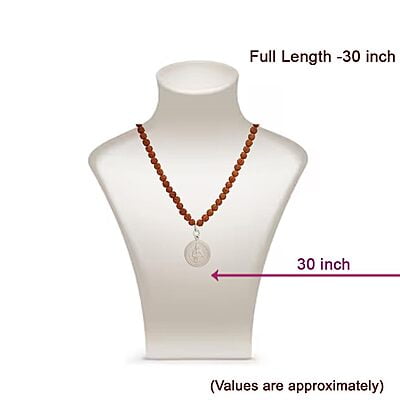 Rudraksha Mala with Sterling Silver Ayyappan Pendent/Dollar Rudraksha Mala with Sterling Silver Ayyappan Pendent/Dollar