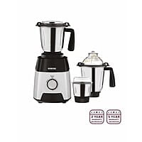 Borosil Silverline Mixer Grinder For Wet/Dry Mixing & Grinding | 750 Watts | 3 Steel Jars (400 ml Chutney Jar, 1.5 L Blending Jar, 1.2 L Dry/Wet Grinding Jar) | Mixie For Kitchen | 2 Years Warranty