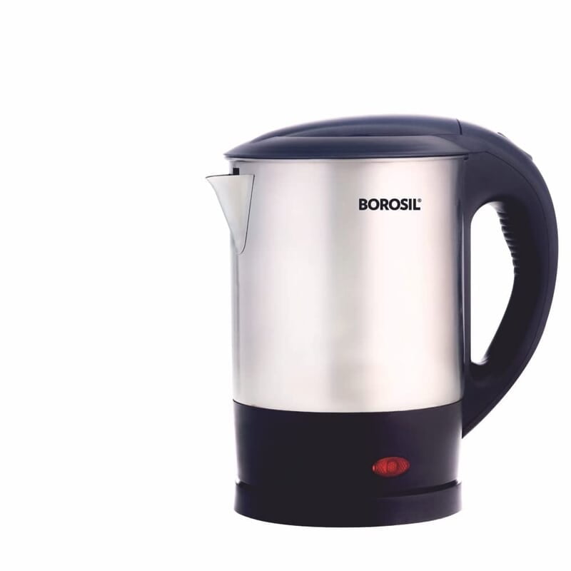Borosil Eva 1 L 1200W Stainless Steel Electric Kettle | Boil Water for Tea/Coffee/Soup/Noodles | Water Heater Jug | Auto Cut-off, Dry Boil Protection | Multipurpose Kettle | 1 Year Warranty
