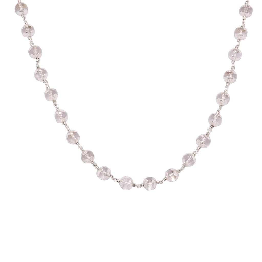 Pure Silver Sphatik mala Crystal Jaap Mala for Pooja