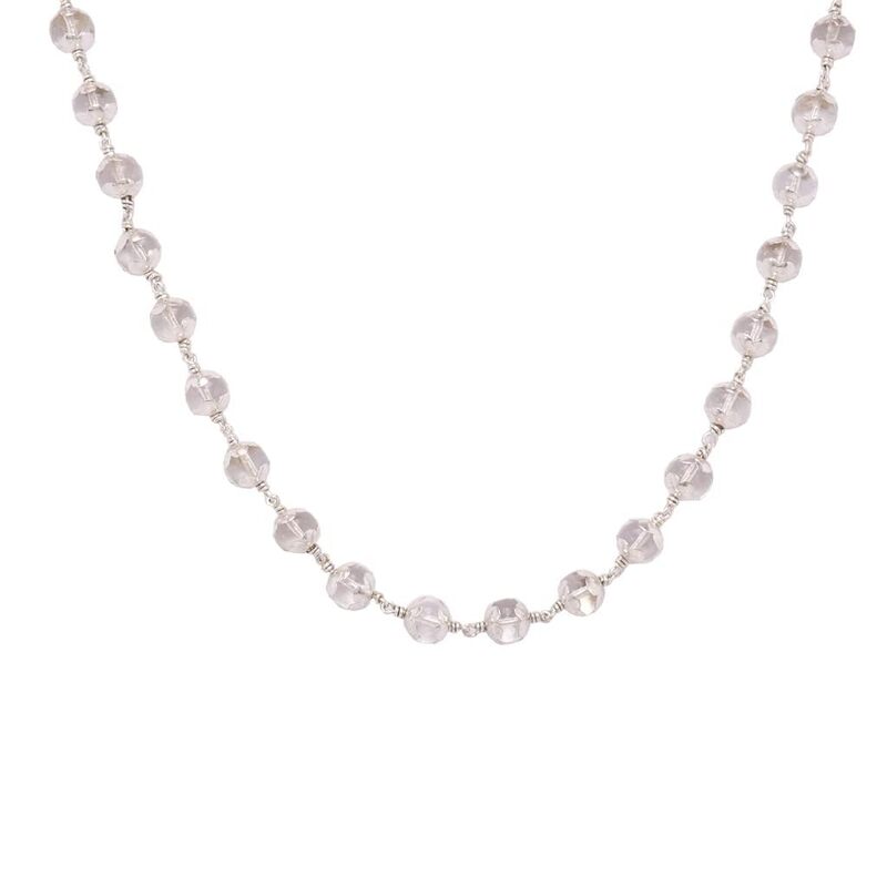 Pure Silver Sphatik mala Crystal Jaap Mala for Pooja