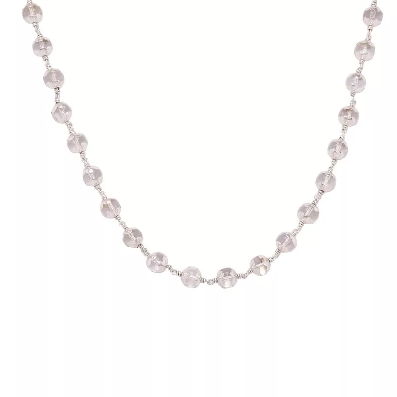 Pure Silver Sphatik mala Crystal Jaap Mala for Pooja